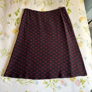 Prada Black and Red A-Line Skirt